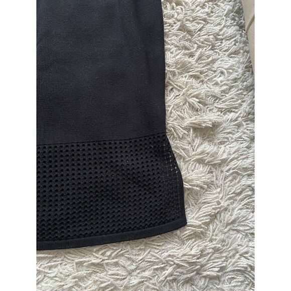 St. John Skirt Black Pencil Stretch Perforated Small Mid Length - Picture 4 of 9